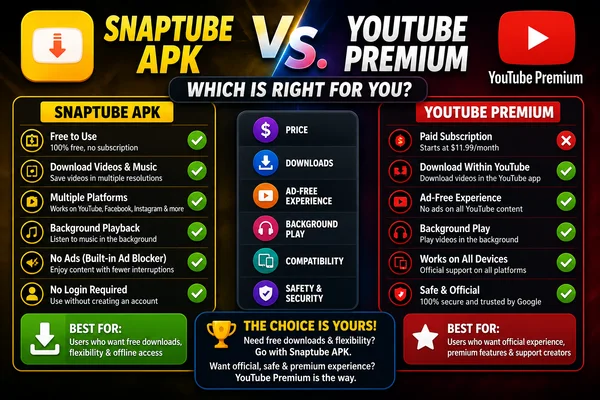 Snaptube APK vs. YouTube Premium: Which is Right for You?